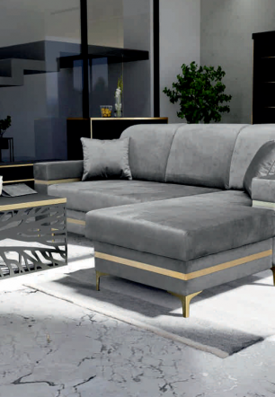 Florence Gold Corner Sofa Bed