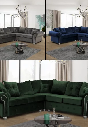 ASHWIN VELVET 3+2 SEATER SOFA and Corner Sofa