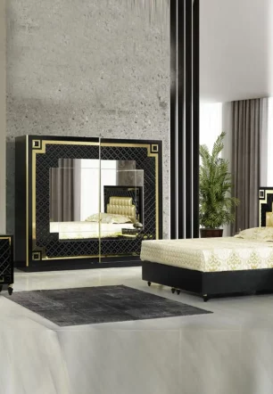 QUEEN BLACK BEDROOM SET