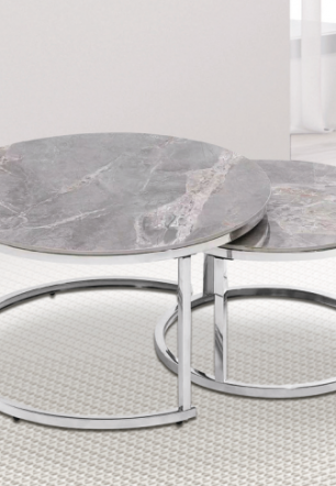 Round Marble Coffee Table Nest
