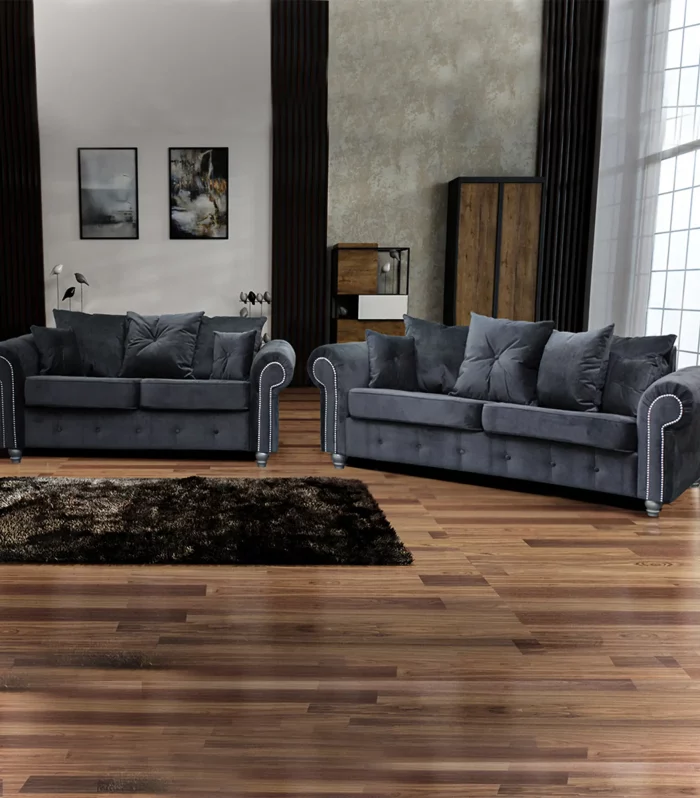 ASHWIN VELVET 3+2 SEATER SOFA and Corner Sofa