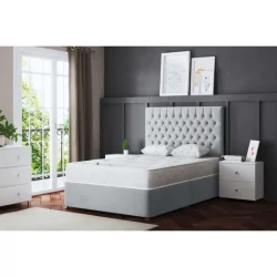King Divan Bed Plush Velvet
