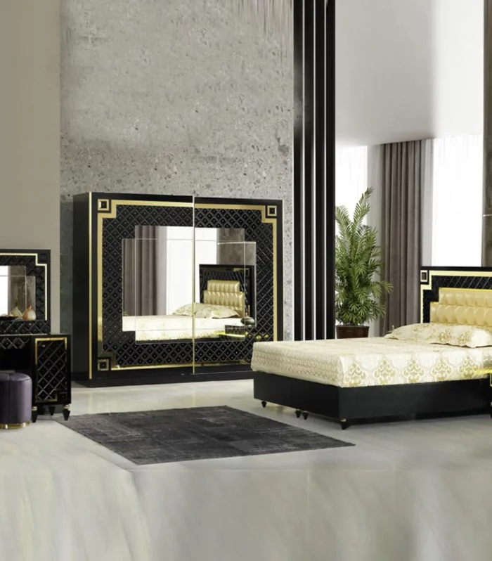 QUEEN BLACK BEDROOM SET