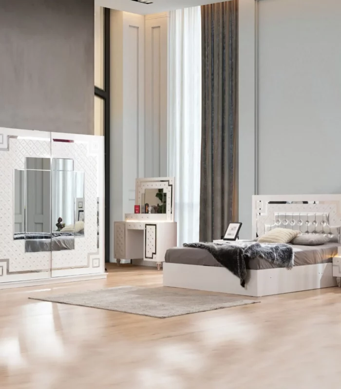 QUEEN WHITE BEDROOM SET