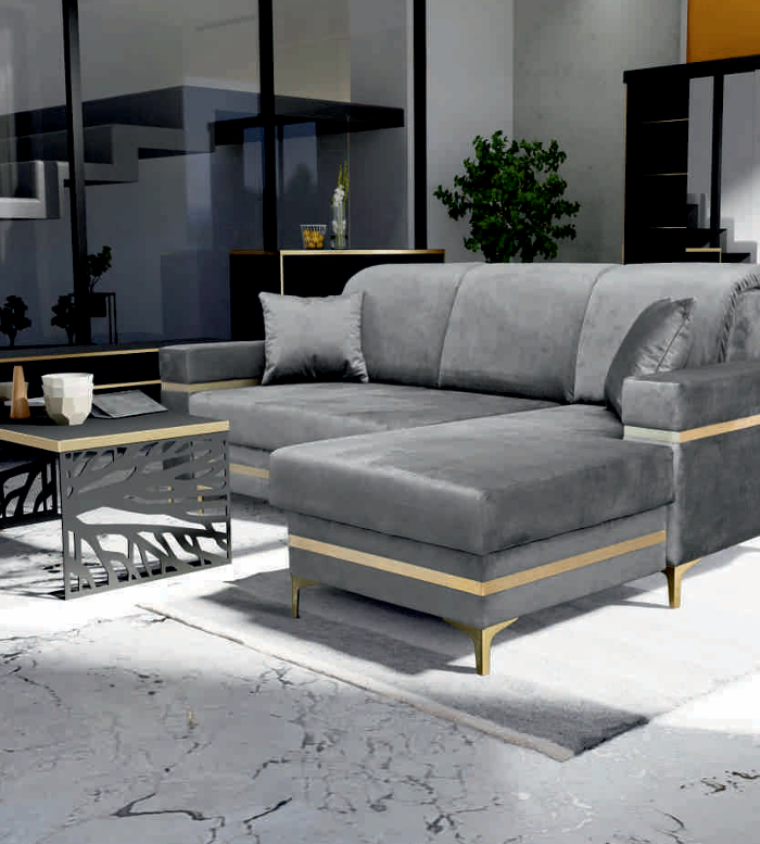 Florence Gold Corner Sofa Bed