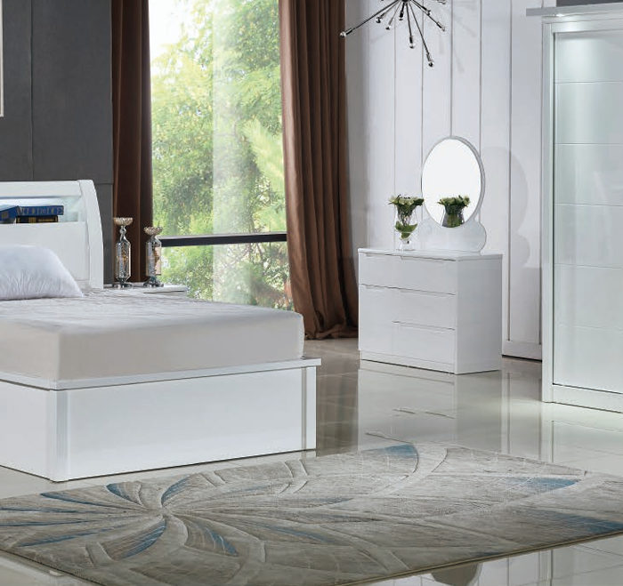 Rugby LED High Gloss Bedroom Set