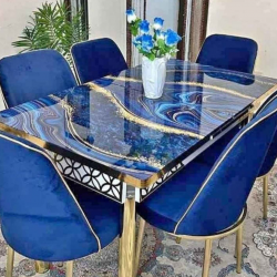 Luxury Extendable Glass Dining Table Set – 6 Chairs