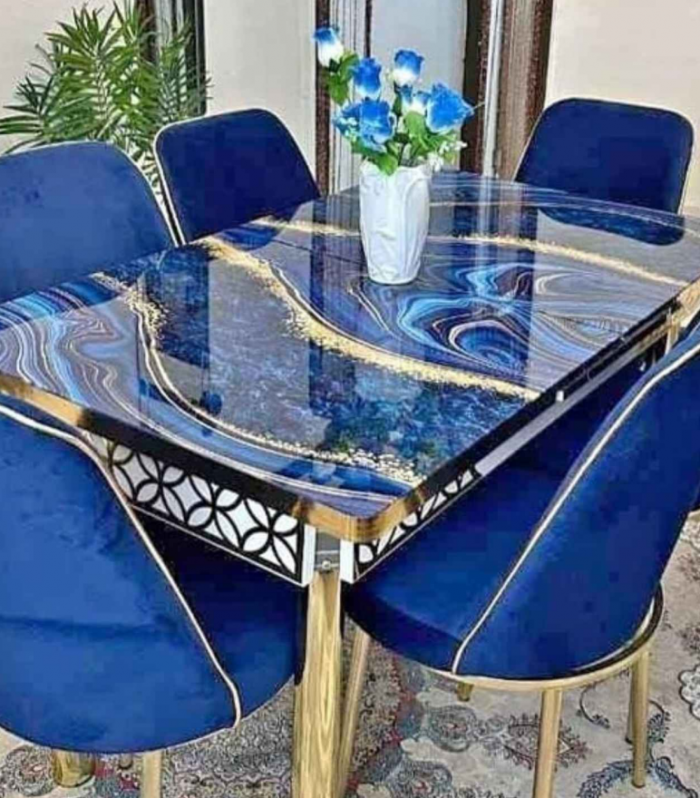 Luxury Extendable Glass Dining Table Set – 6 Chairs